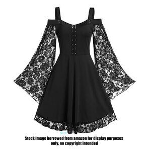 Gothic Lace Rose Corset Dress